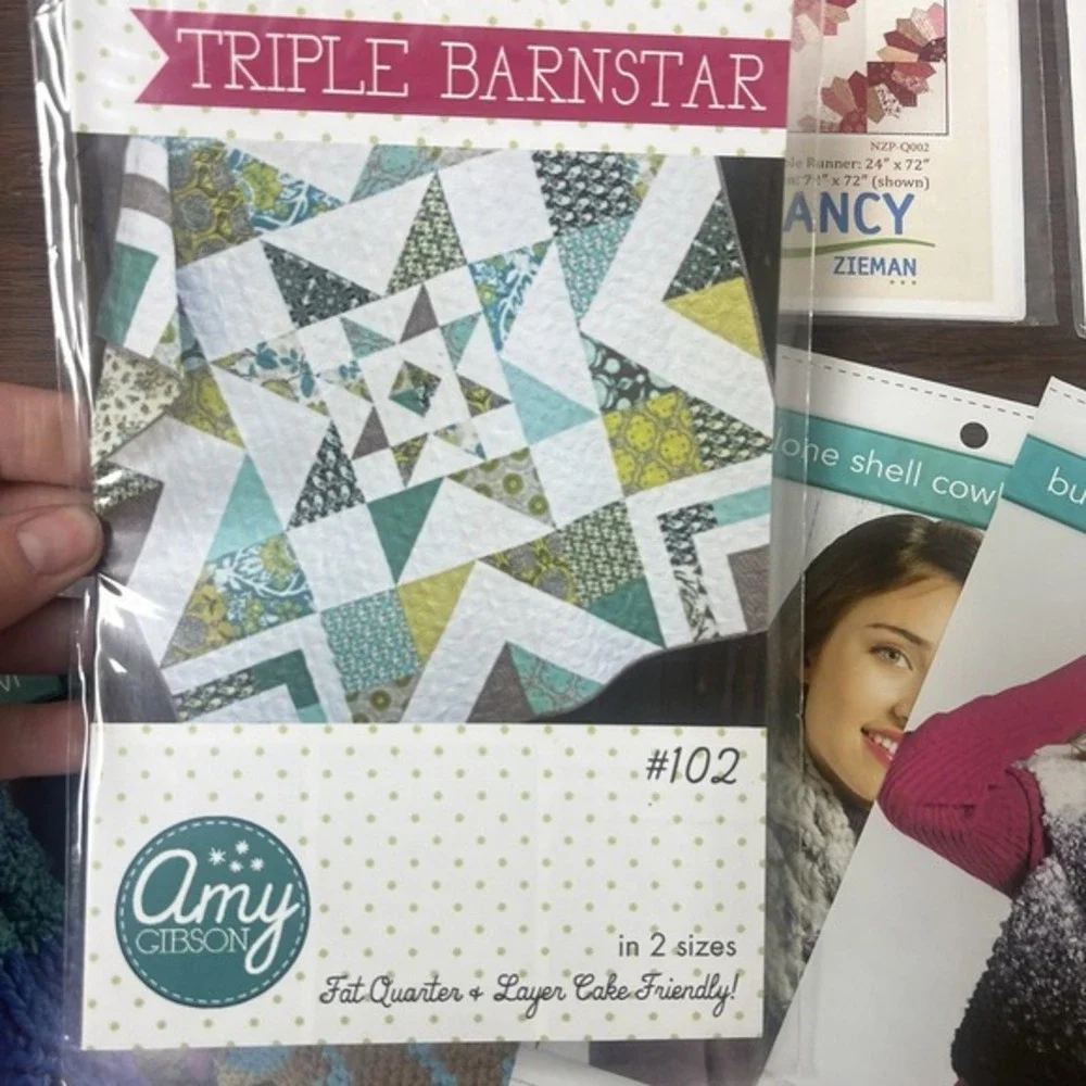 Lot Of  5 Quilt‎ Pattern Books Triple Barnstar, Solstice Star, Star Chaser, New